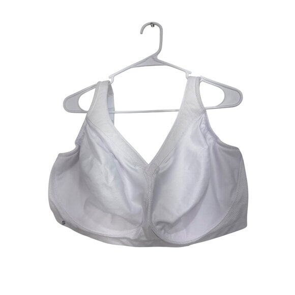 Glamorise Sport Womens White Wire-Free Sports Bra Size 46H High Support - Picture 2 of 16